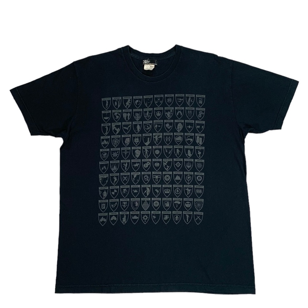 Vintage Futura Century Of Iconography Black & Silver Reflective Logo Shirt Sz XL